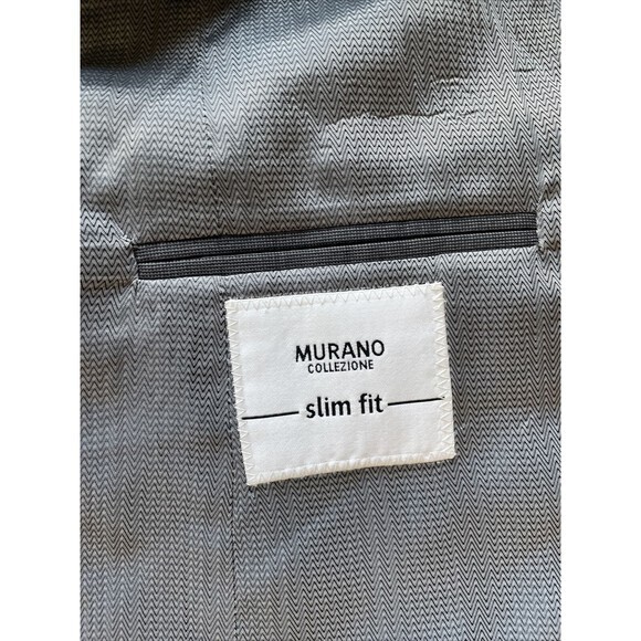 MURANO MENS GRAY 100%WOOL SINGLE Breast BLAZER SZ:36R Slim Fit - Picture 8 of 9